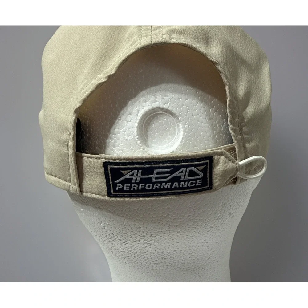 AHEAD Mid Fit Kentucky Derby 146 Performance Ball Golf Hat Cap Hook Loop Beige